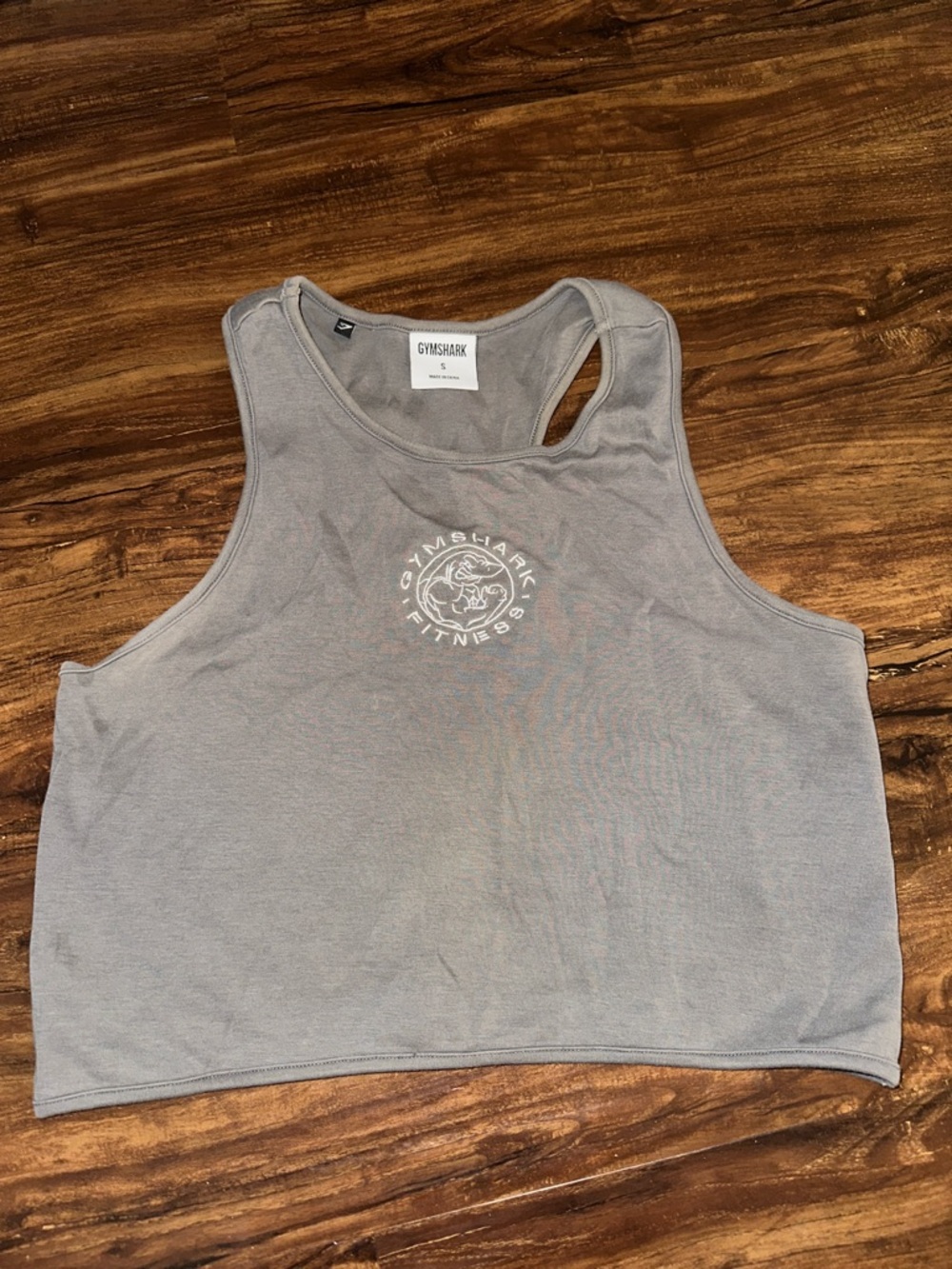 Gymshark Women’s Light Gray Racerback Crop Tank SMALL